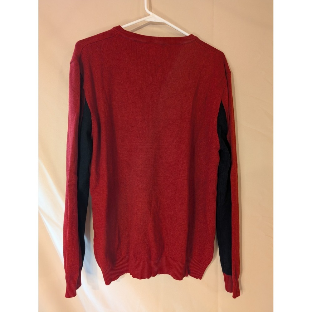 NEW YORK & COMPANY Red V-Neck Sweater Size L Long Sleeve Knit Pullover - Picture 2 of 3